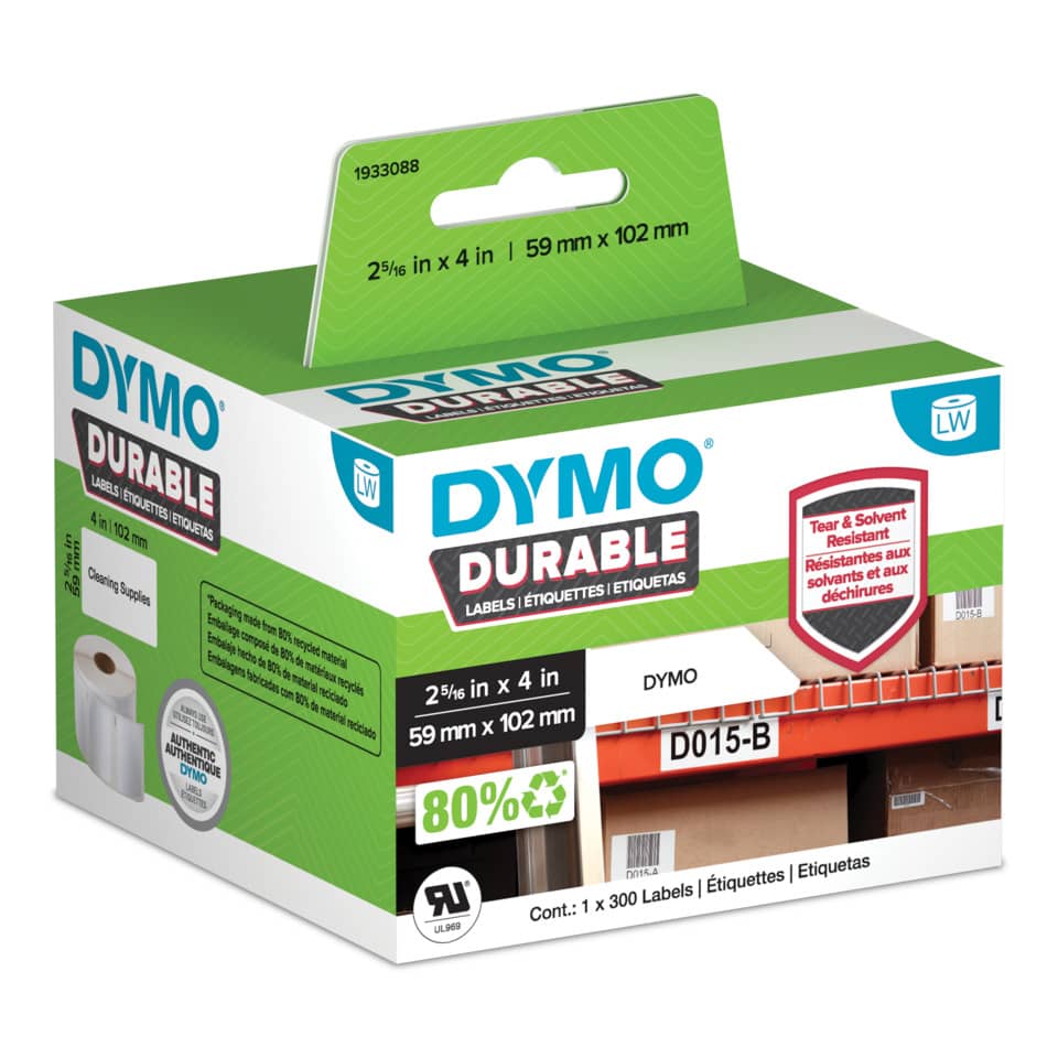 Rotolo da 50 etichette Dymo LabelWriter durable spediz./badge 102x59 mm bianco 1976414