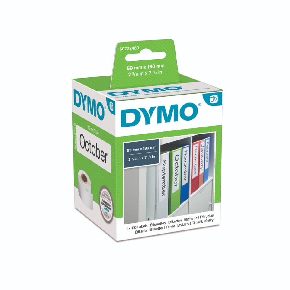 Rotolo da 110 etichette Dymo LabelWriter registratori G. 190x59 mm bianco S0722480