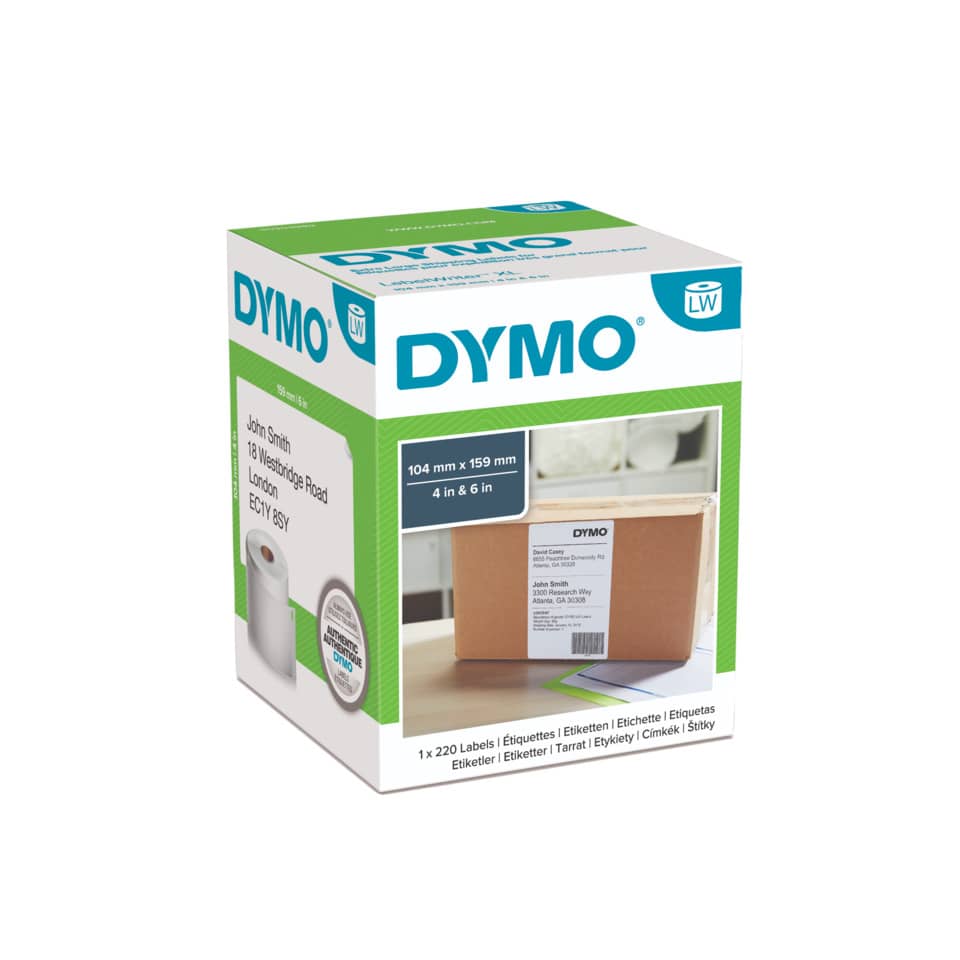 Rotolo da 220 etichette Dymo LabelWriter Ship XL 104x159mm bianco S0904980