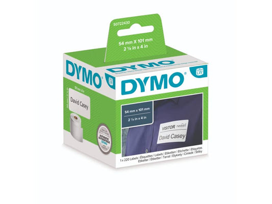 Rotolo da 220 etichette Dymo LabelWriter Spediz./Badge 101x54 mm bianco S0722430