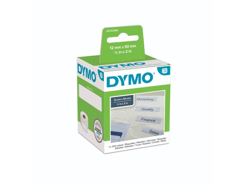 Rotolo da 220 etichette Dymo LabelWriter Cartelle sospese 50x12 mm bianco S0722460