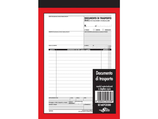 Documento di trasporto Semper blocco di 50/50 copie autoricalcanti 21,5x14,8 cm SE1607CD200