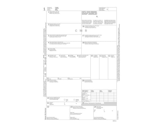 Trasporti Semper lettera di vettura internazionale (CMR) - snap out 5 copie autoric.  conf. da 50 pezzi - 183160000