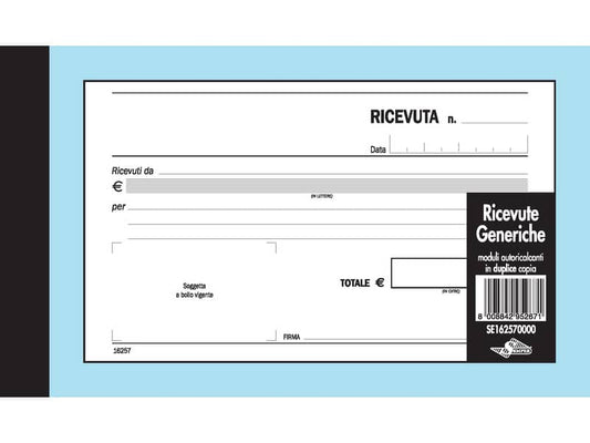 Ricevute generiche Semper blocco di 50/50 copie autoricalcanti 10x17 cm SE162570000