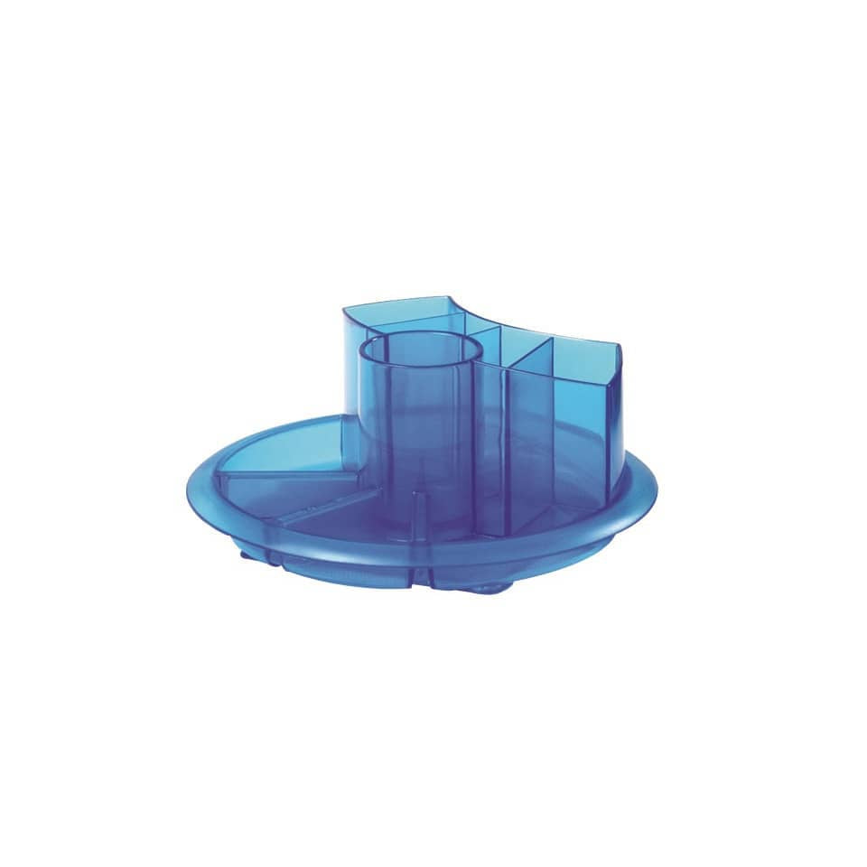 Portaoggetti girevole TECNOSTYL in plastica con 5 alloggiamenti alti e 5 vani bassi ø 20 cm x 8 cm blu - AT1/6