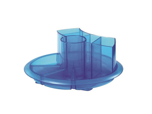 Portaoggetti girevole TECNOSTYL in plastica con 5 alloggiamenti alti e 5 vani bassi ø 20 cm x 8 cm blu - AT1/6