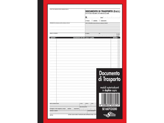 Documento di trasporto Semper blocco di 50/50 copie autoricalcanti 29,7x21,5 cm SE1687CD200