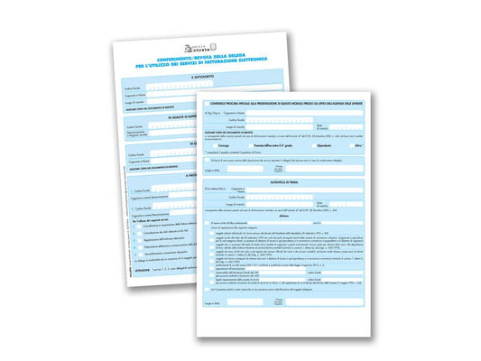 Fatturazione elettronica Semper conferimento/revoca delega servizi - modulo continuo - 851118FE0