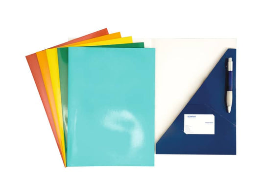 Cartelline tasca triangolare 4Mat 32x24 cm in cartoncino plastificato 300 g/m² rosso  conf. da 10 pezzi - 3770 02