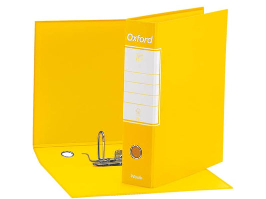 Registratore con custodia Esselte G85 Oxford protocollo 29,5x35 cm - dorso 8 cm giallo - 390785090