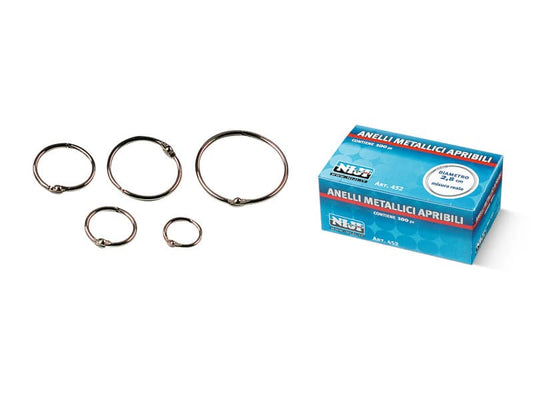 Anelli metallici Niji ⌀ 2 cm Conf. 100 pezzi - 451