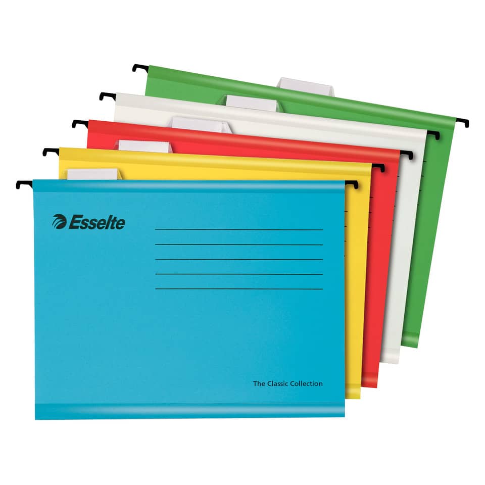 Cartelle sospese Esselte The Classic Collection cartoncino calandrato di 210 g/mq A4 fondo a V  conf.10 - 93042
