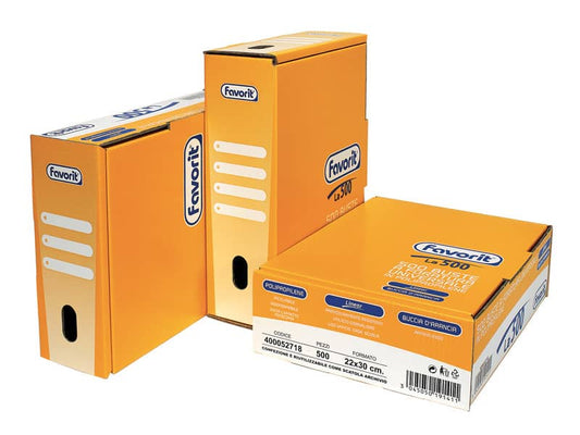 Buste trasp. a foratura universale FAVORIT La500 buccia d'arancia linear 22x30 cm scatola da 500 - 400052718