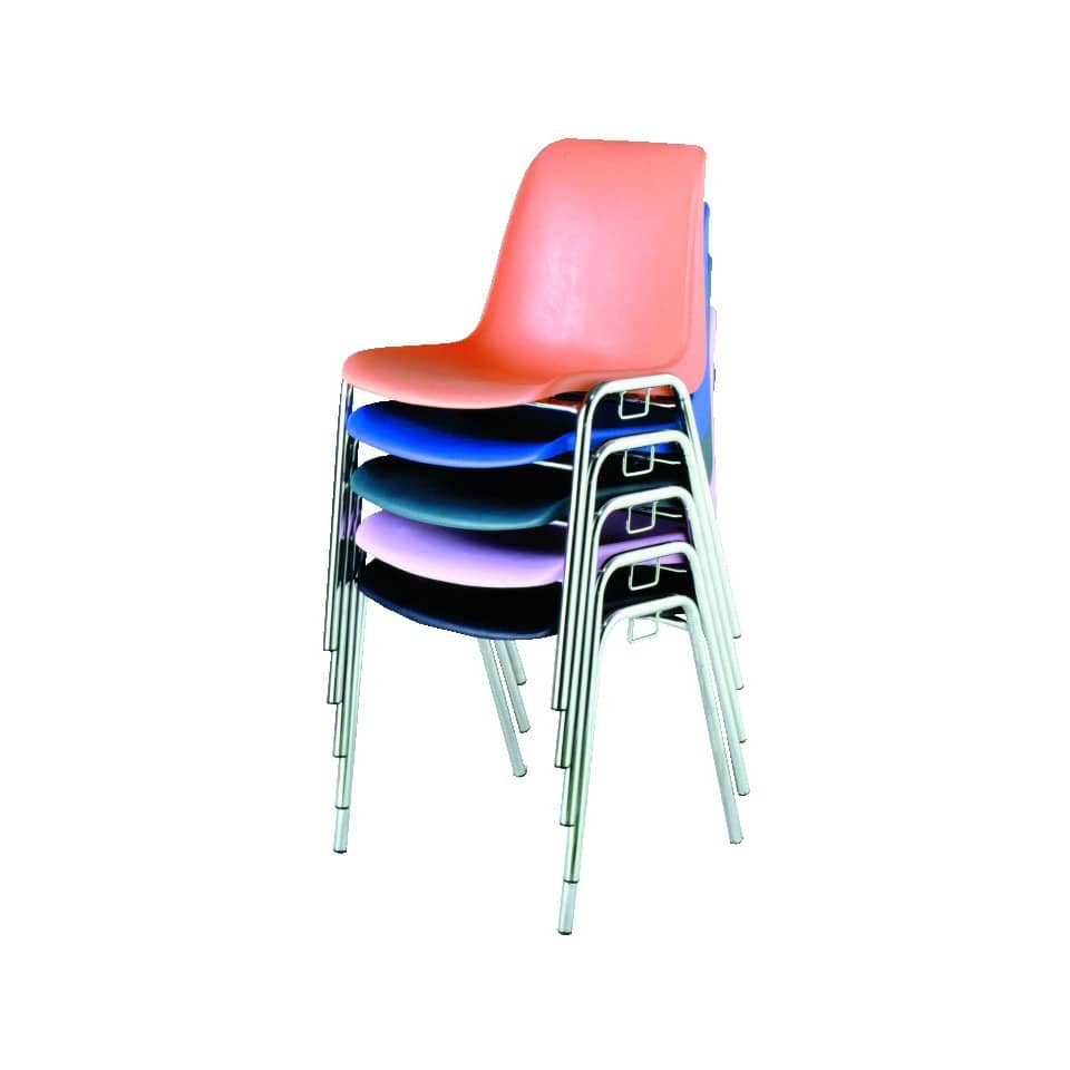 Sedia visitatore Unisit Esse ESC 4 gambe acciaio cromato - schienale fisso rosso Conf. 5 pezzi - ESC/5/RO
