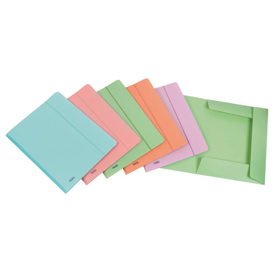 Cartelline a 3 lembi con elastico FAVORIT P@stel 24x33 cm lilla 400116602