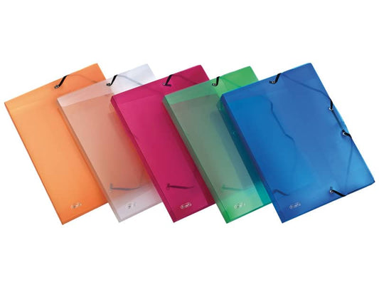Cartellina a 3 lembi con elastico FAVORIT Lumina 24x32 cm dorso 2,5 cm trasparente - 400116647