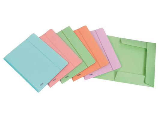 Cartelline a 3 lembi con elastico FAVORIT P@stel 24x33 cm rosa 400116603