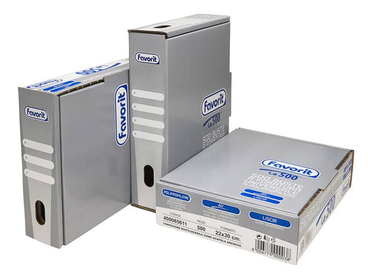 Buste trasp. a foratura universale FAVORIT La500 liscia air 22x30 cm scatola da 500 - 400065611