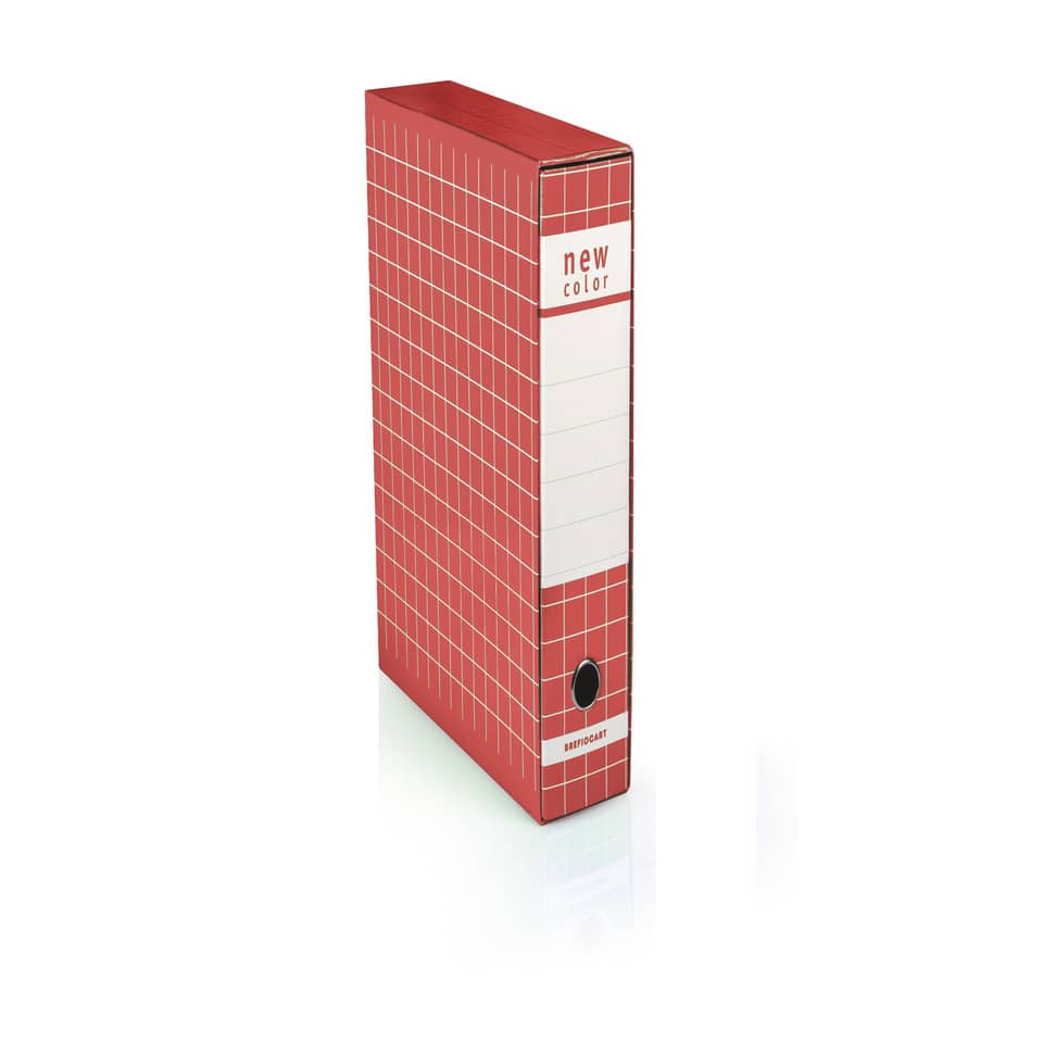 Registratore protocollo BREFIOCART New Color Mignon 35x28,5 cm dorso 5 cm con custodia rosso - 0201183.RO