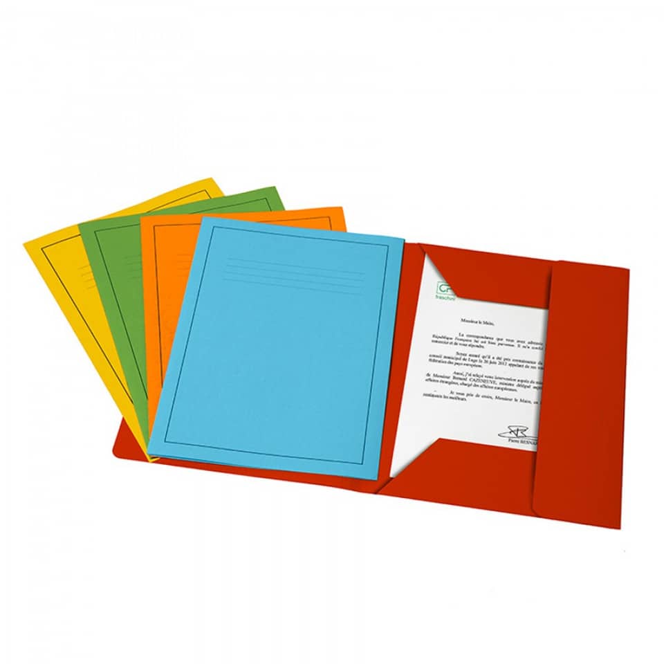 Cartelle a 3 lembi Fraschini Bristol 25x33 cm con dorso espandibile fino a 2 cm arancio  conf. da 25 - 2015-A
