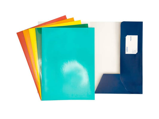 Cartelline a 2 lembi 4Mat 32x24 cm in cartoncino plastificato 300 g/m² rosso conf. da 10 pezzi - 3760 02