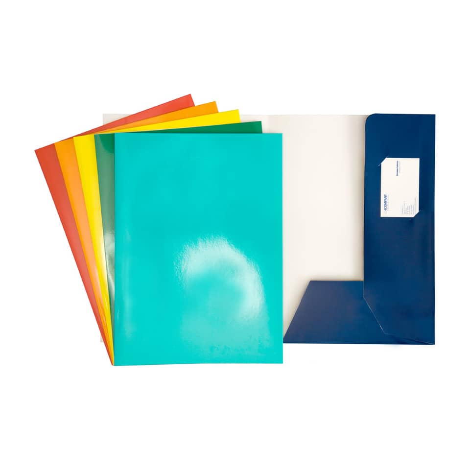 Cartelline a 2 lembi 4Mat 32x24 cm in cartoncino plastificato 300 g/m² rosso conf. da 10 pezzi - 3760 02