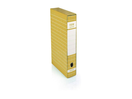 Registratore protocollo BREFIOCART New Color Mignon 35x28,5 cm dorso 5 cm con custodia giallo - 0201183.GI