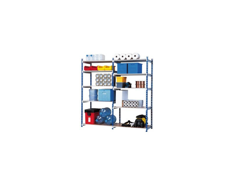 Scaffalatura metallica Paperflow Rang'Eco ad incastro 5 ripiani modulo base blu - K607130