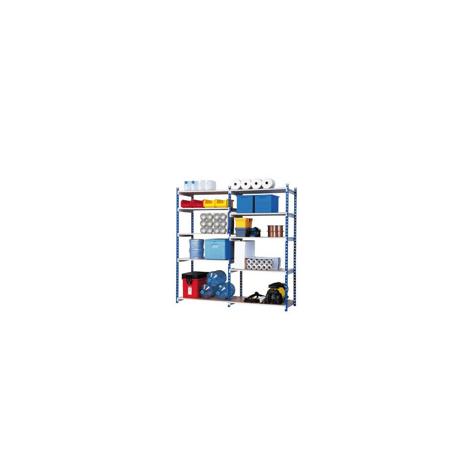 Scaffalatura metallica Paperflow Rang'Eco ad incastro 5 ripiani modulo base blu - K607130