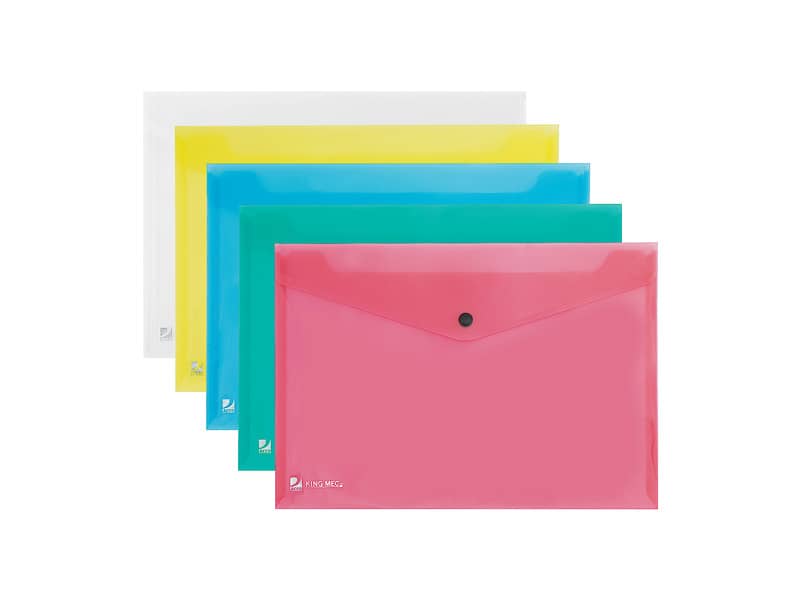 Busta con bottone King Mec Pull A4 21x29,7 cm assortiti 111355