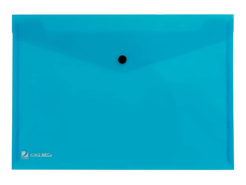 Busta con bottone King Mec Pull A4 21x29,7 cm azzurro 111316