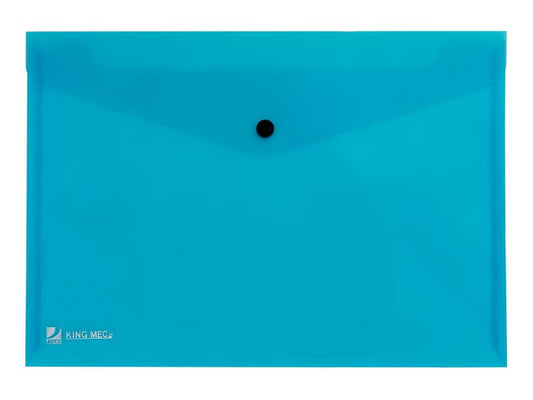 Busta con bottone King Mec Pull A4 21x29,7 cm azzurro 111316