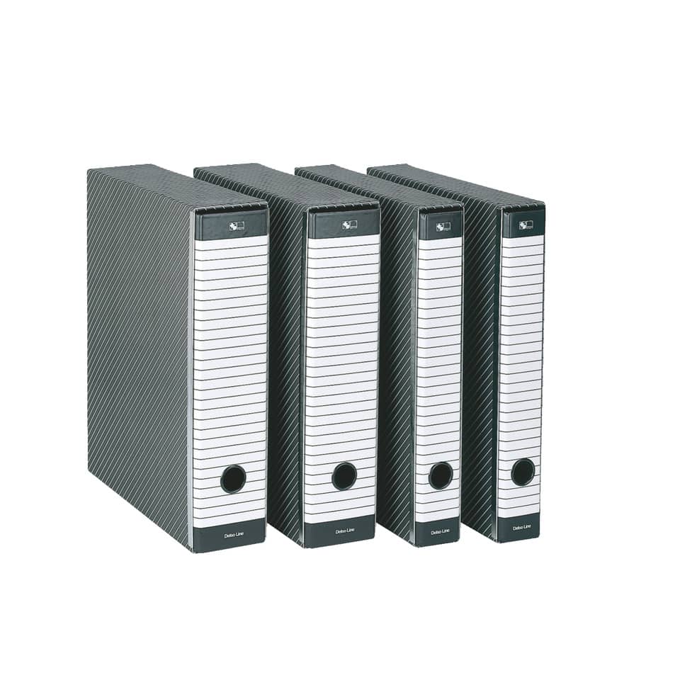 Registratore con custodia Esselte G14 Delsoline protocollo dorso 5 cm cartone plastificato grigio - 390714060