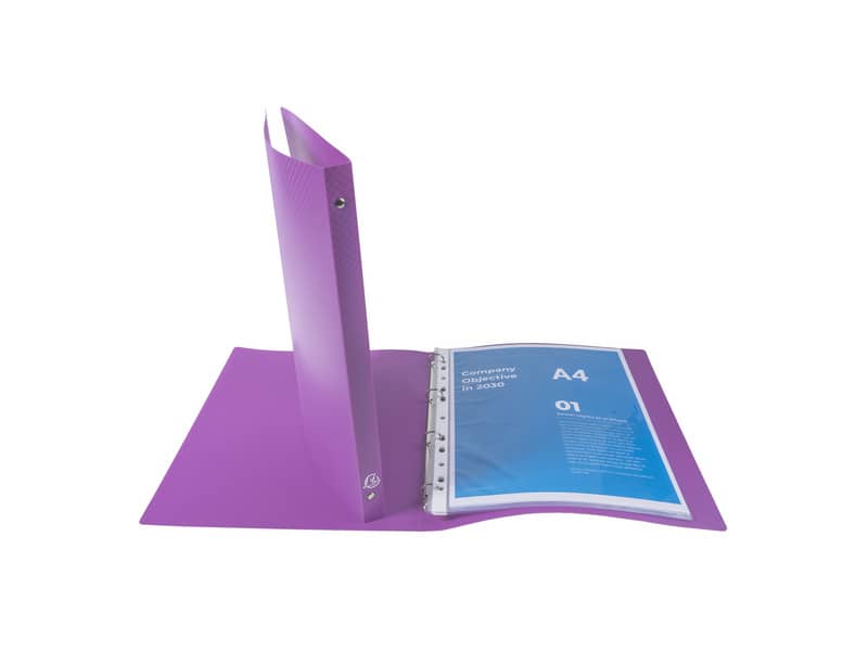 Raccoglitore ad anelli Exacompta LINEA OPACO 4 anelli Ø 15 mm ppl A4 10 colori assortiti - 51199E