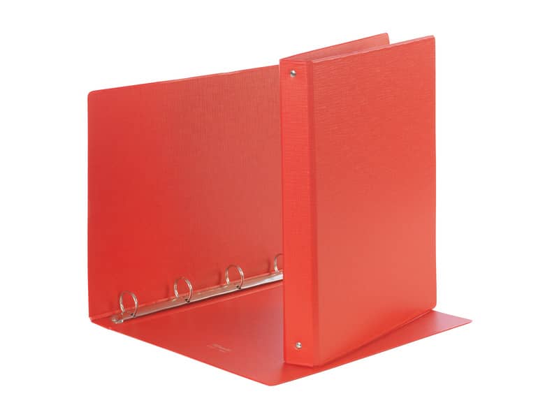 Raccoglitore Esselte Daily a 4 anelli tondi 25mm robusto cartone rivestito in PP rosso 22x30 cm dorso 3,5cm- 395693300