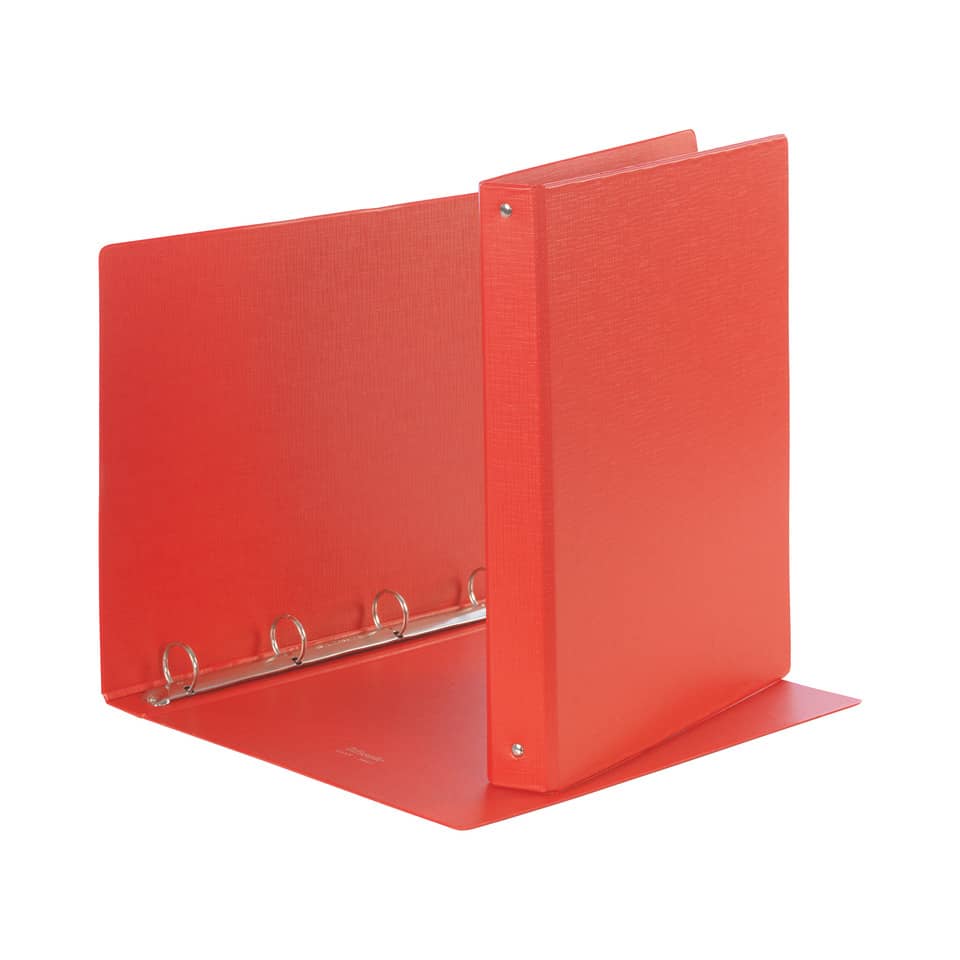 Raccoglitore Esselte Daily a 4 anelli tondi 25mm robusto cartone rivestito in PP rosso 22x30 cm dorso 3,5cm- 395693300