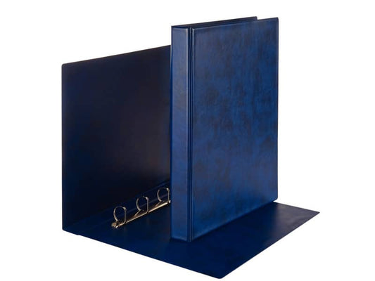 Raccoglitore Esselte E51 PRESTIGE a 4 anelli a D 30mm PVC stampato da 0,3 mm blu 22x30 cm dorso 5 cm - 390551050