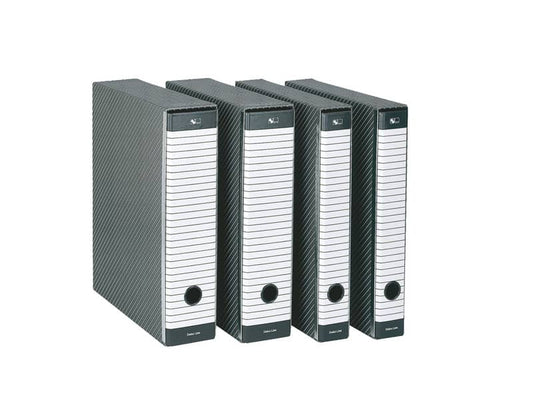 Registratore con custodia Esselte G15 Delsoline protocollo dorso 8 cm cartone plastificato grigio - 390715060