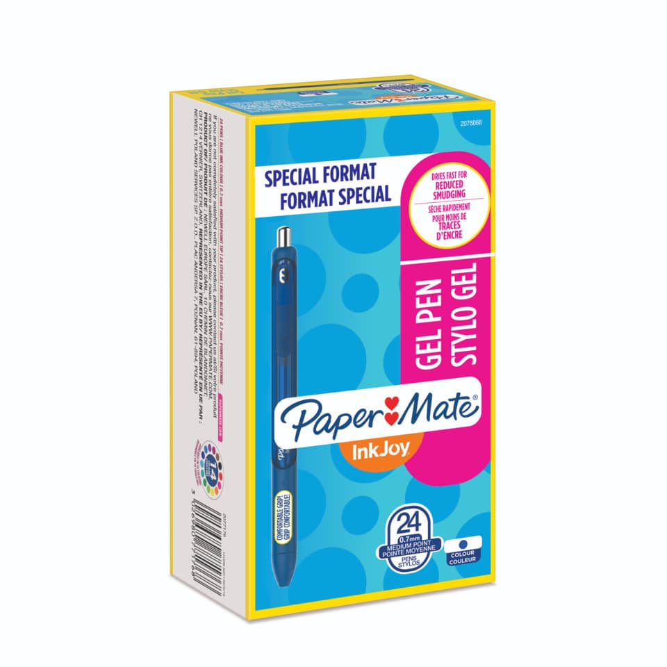 Penne a scatto Paper Mate InkJoy Gel RT M 0,7 mm blu special pack 20+4 pezzi - 2077176