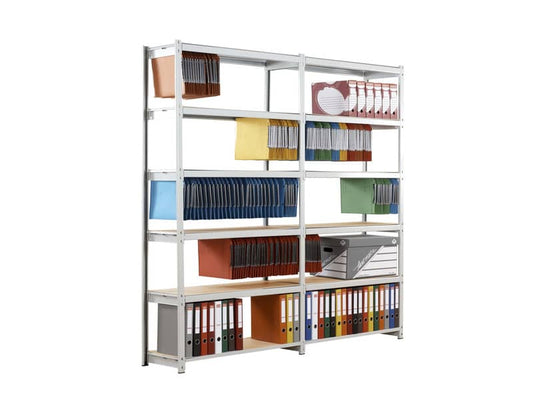Scaffalatura metall. Paperflow Rang'Eco ad incastro 5 ripiani per cartelle sospese modulo aggiunta grigio - K652232