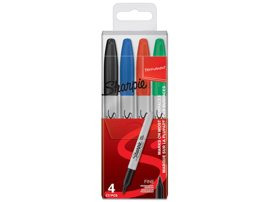 Marcatori permanenti Sharpie Fine punta conica 1 mm assortiti wallet da 4 - S0810970
