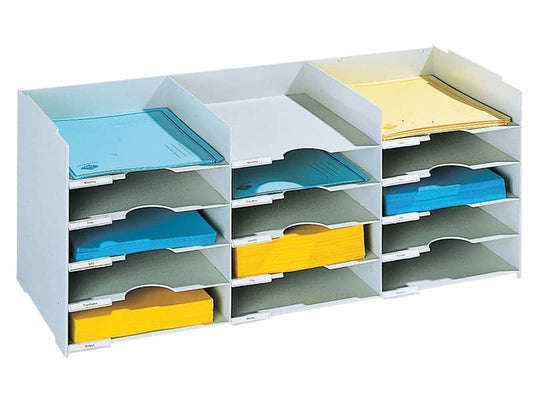 Schedario portacorrispondenza Paperflow componibile a 15 cassetti grigio 67x30,4x31,3 cm - K421302