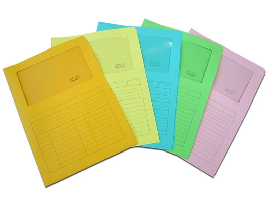 Cartellina con finestra Blasetti SINTEX aperta su due lati carta 120 g/m² 22x31 cm azzurro conf. da 50 - 0572