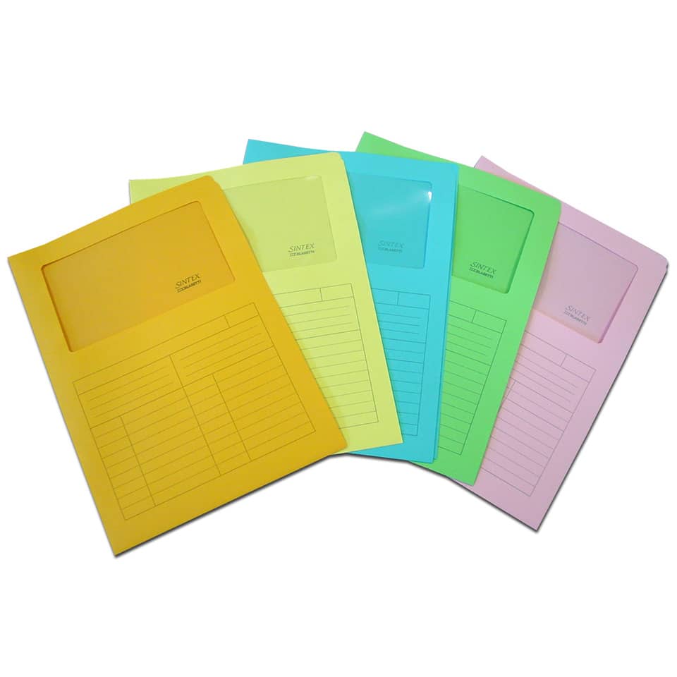 Cartellina con finestra Blasetti SINTEX aperta su due lati carta 120 g/m² 22x31 cm arancio  conf. da 50 - 0571