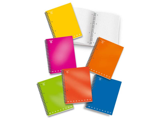 Blocco spiralato A4 5mm 100 fogli Pigna Monocromo a 4 fori assortiti 02000035M