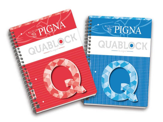 Blocco spiralato 120 fogli Pigna Quablock a 4 fori A4 1R 02000011R