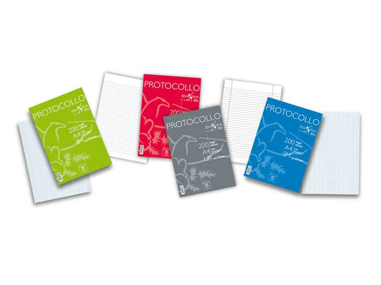 Fogli protocollo Pigna A4 quadretti 5M confezione da 200 fogli - 02156215M