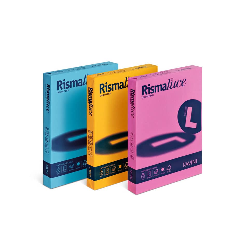 Carta colorata Favini Rismaluce colori forti 200 g/m² A4 azzurro 55 - Risma da 125 fogli - A67G104