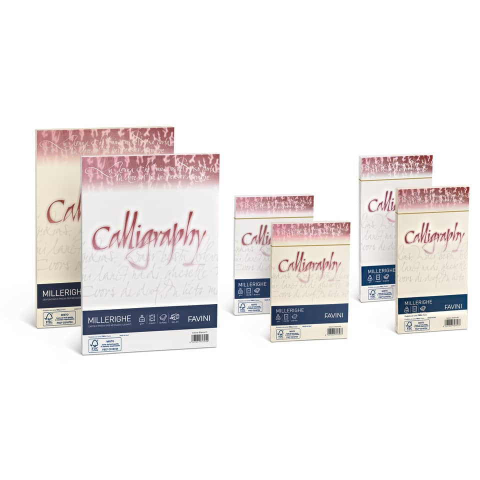 Carta pergamena Favini Calligraphy Millerighe liscia fondo rigato 100 g/m² A4 avorio 02 50 fogli - A69Q224