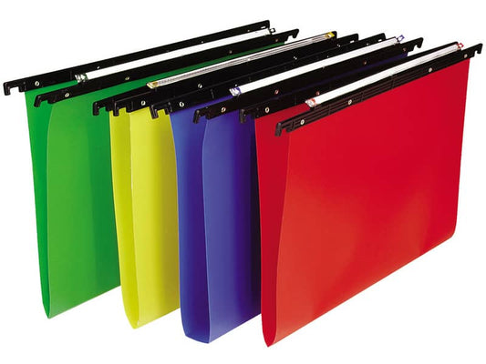Cartelle sospese orizzontali per cassetti CARTESIO PP 33 cm fondo a V assortiti Conf. 25 pezzi - 500/330 -A7